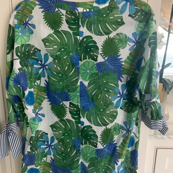 Vilagallo Anabella leaf print dress tunic top - Picture 2 of 7